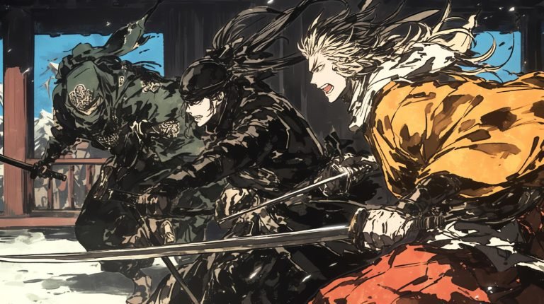 Anime depiction of a wandering samurai inspired by Bushido values