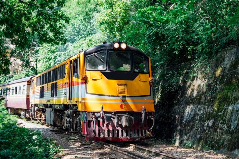 Burma–Thailand Railway during World War II along the river cliffs