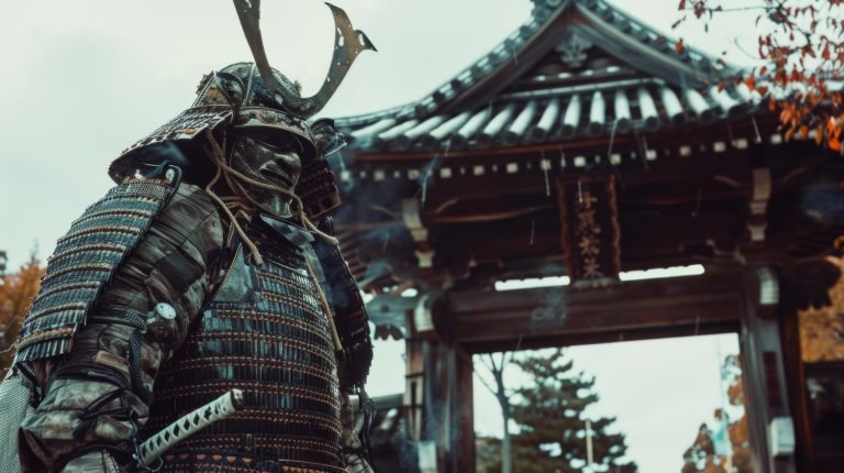 Preserved samurai district and castle in historic Japan