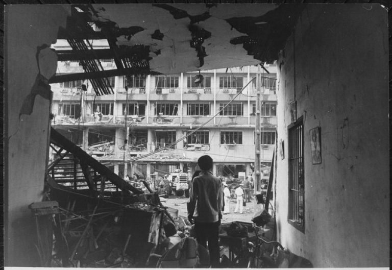 Aftermath of bombing during the Vietnam War