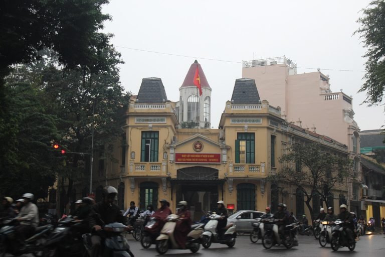 Urban environments shaped by historical conflict in Asia