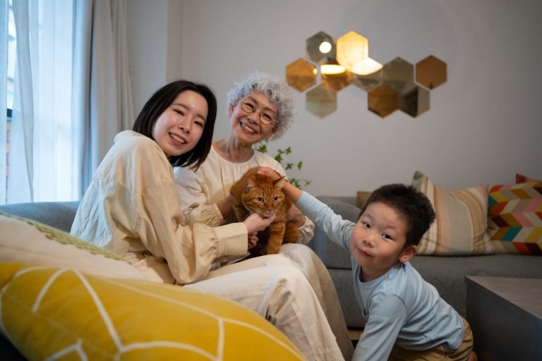 Multi-generation Asian family emphasizing duty