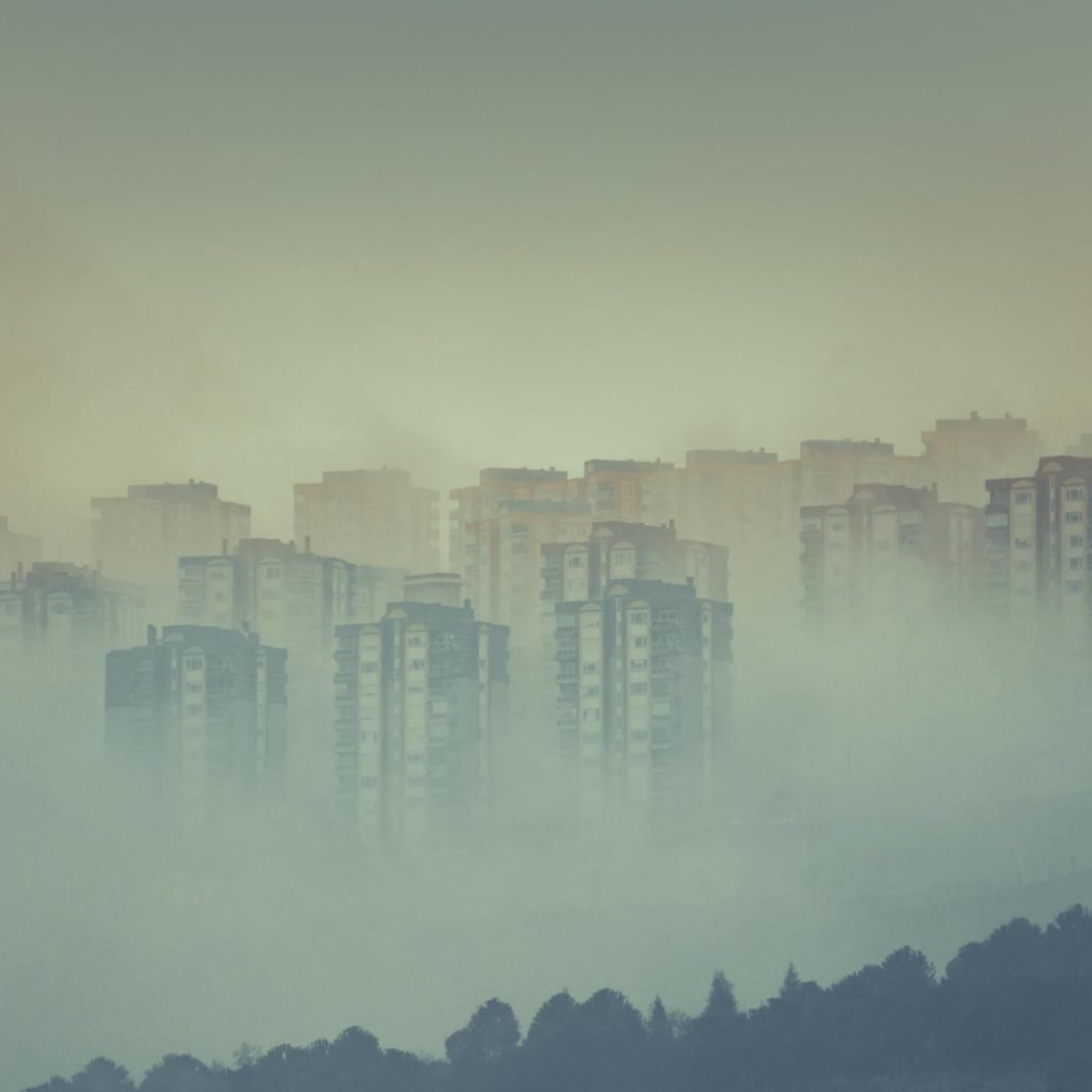 Unoccupied modern skyline in a Chinese ghost city