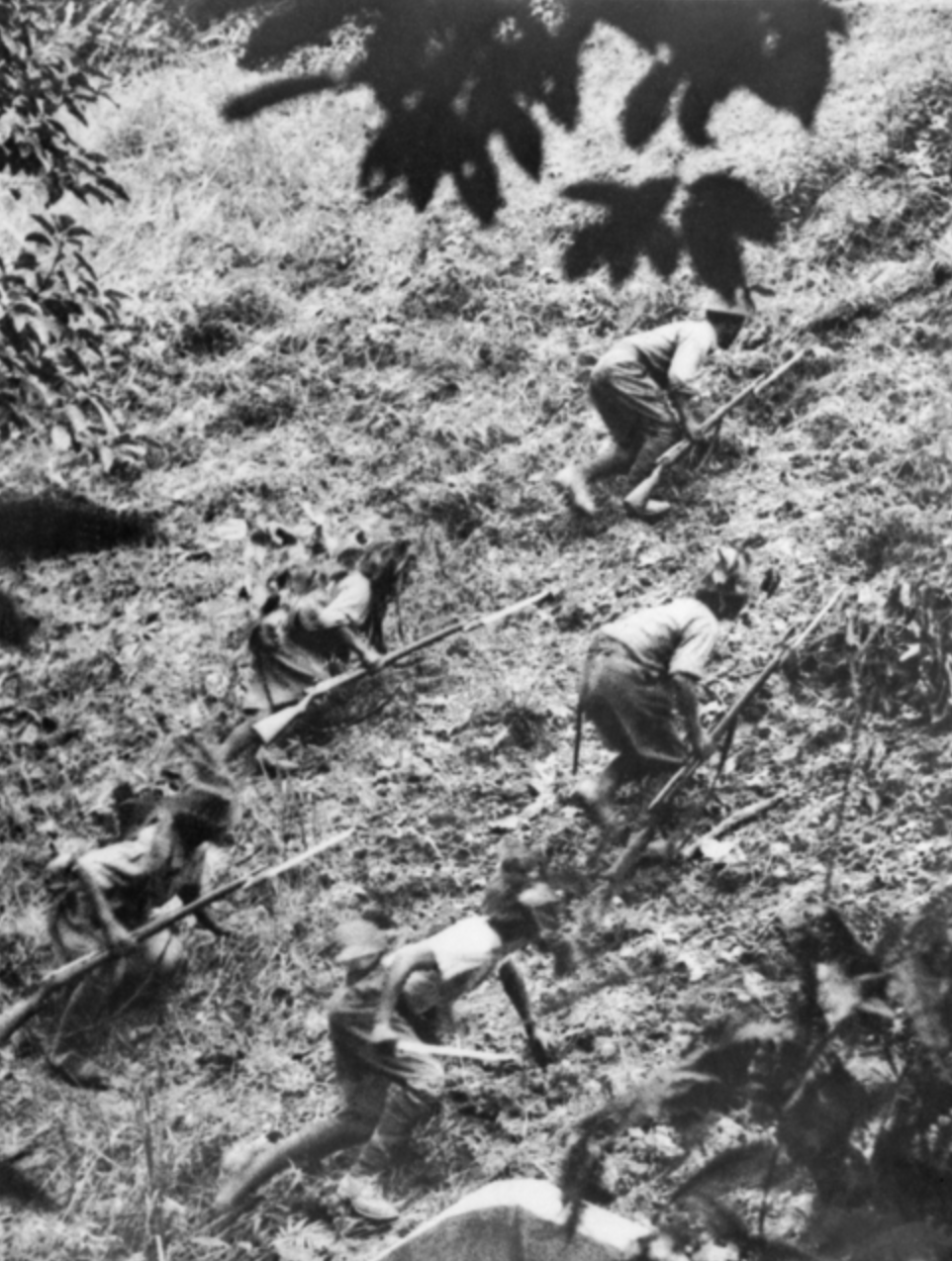 Japanese Soldiers In The Bukit Timah Area, About Six Miles From Singapore