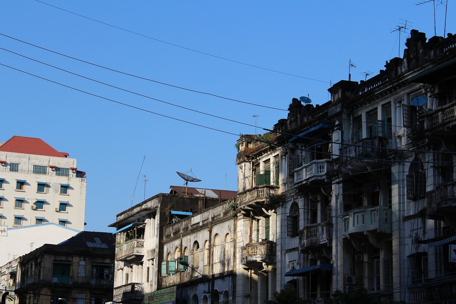 Yangon downtown grid reflecting colonial planning